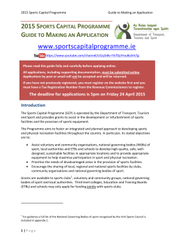 Sports capital programme application form