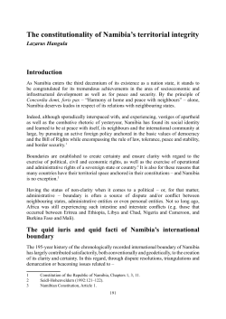 The constitutionality of Namibia`s territorial integrity