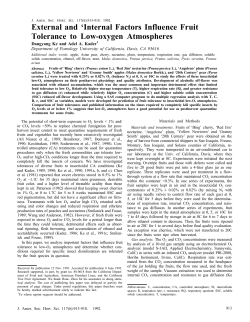External and Internal Factors Influence Fruit Tolerance to Low