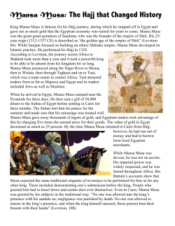 Mansa Musa- The Hajj that Changed History