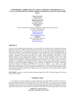 atmospheric correction of landsat thermal infrared data