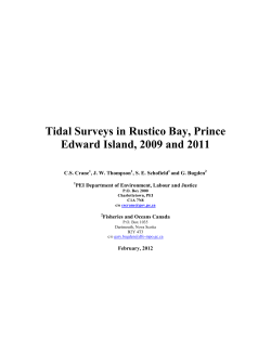 Tidal Surveys in Rustico Bay, Prince Edward Island, 2009 and 2011
