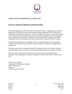 Process for Addressing Allegations of Ethical Misconduct