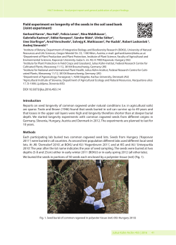 Field experiment on longevity of the seeds in the soil seed bank