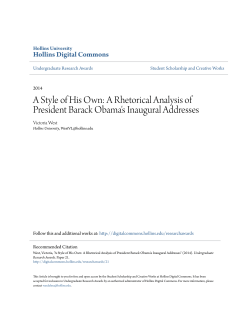 A Style of His Own: A Rhetorical Analysis of President Barack