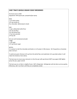 CHEF TINA`S WHOLE GRAIN FUDGY BROWNIES