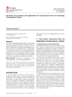 On Study of Conception and Application of Counterpoint Texture in