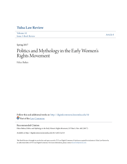 Politics and Mythology in the Early Women`s Rights Movement