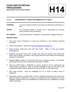 Preventing Cross-Contamination During Storage and Preparation
