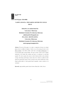 DOI: 10.1515/genst -2016-0006 VASHTI AND SITA: THE DARING