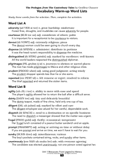 The Canterbury Tales Prologue worksheets