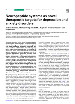Neuropeptide systems as novel therapeutic targets for depression