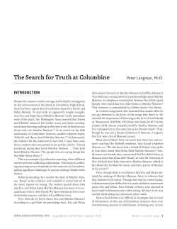 The Search for Truth at Columbine