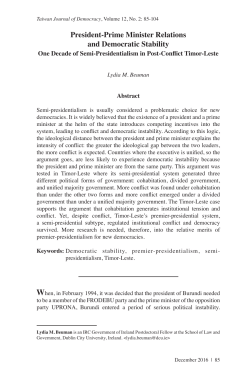 President-Prime Minister Relations and Democratic Stability