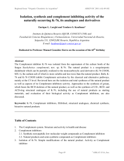 Isolation, synthesis and complement inhibiting activity of the