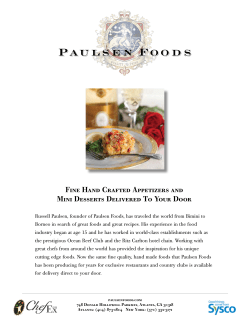 Fine Hand Crafted Appetizers and Mini Desserts Delivered To Your