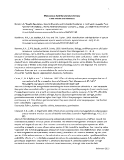 Monoecious Hydrilla Literature Review Cited Articles