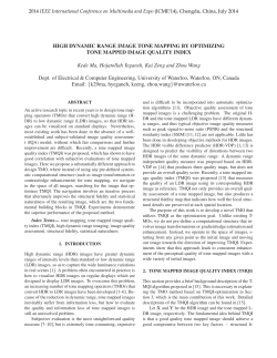 HIGH DYNAMIC RANGE IMAGE TONE MAPPING BY OPTIMIZING