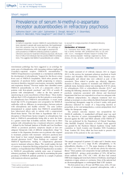 Prevalence of serum N-methyl- D-aspartate receptor autoantibodies