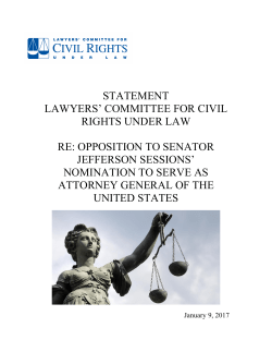STATEMENT LAWYERS` COMMITTEE FOR CIVIL RIGHTS UNDER