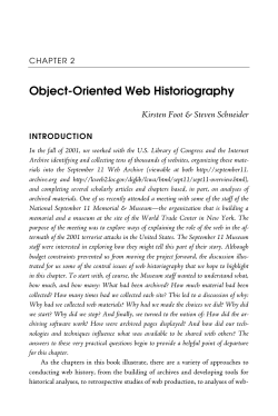 Object-Oriented Web Historiography