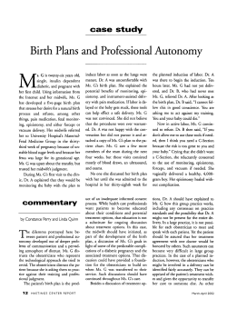 Birth Plans and Professional Autonomy