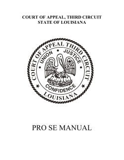 pro se manual - Louisiana Third Circuit Court of Appeal