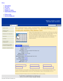 Consecutive Numbers Wire Marker Card