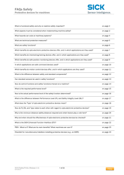 SICK safety FAQs
