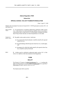 THE ALBERTA GAZETTE, PART II, MAY 15, 1995