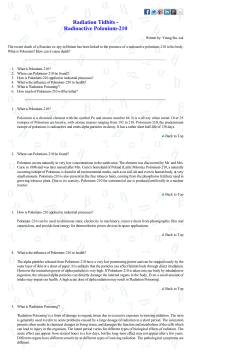 Radiation Tidbits Radioactive Polonium210