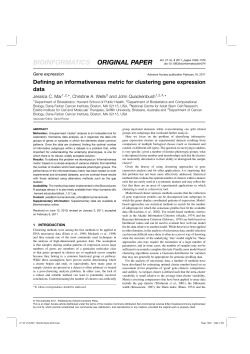 Defining an informativeness metric for clustering gene expression data