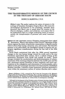 the transformative mission of the church in the thought of gregory