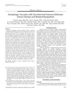 Autophagic Vacuoles with Sarcolemmal Features Delineate Danon