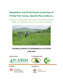 Adaptation and Performance Evaluation of Prickly Pear Cactus