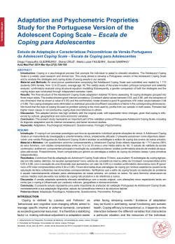 Adaptation and Psychometric Proprieties Study for the Portuguese