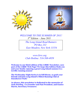 THE SUMMER OF 2011! - Long Island Road Runners Club