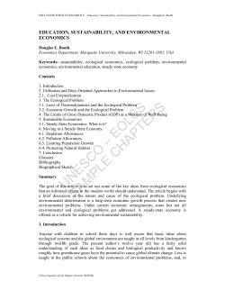 Education, Sustainability, and Environmental Economics