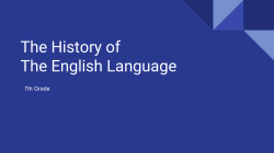 The History of The English Language