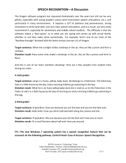 SPEECH RECOGNITION&mdash;A Discussion