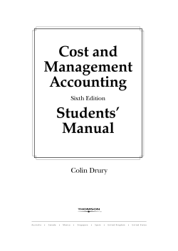 Cost and Management Accounting Students