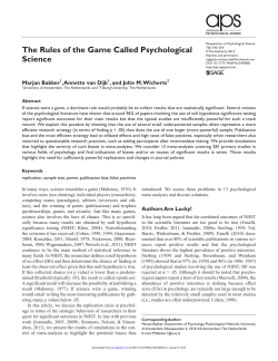The Rules of the Game Called Psychological Science