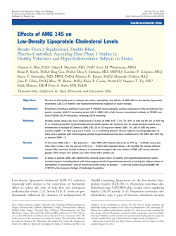Effects of AMG 145 on Low-Density Lipoprotein Cholesterol Levels