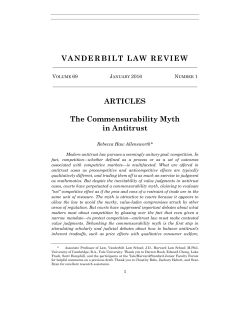 The Commensurability Myth in Antitrust