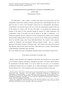 transformations of literary ballad: the aspect