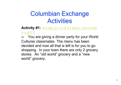 Columbian Exchange Activities