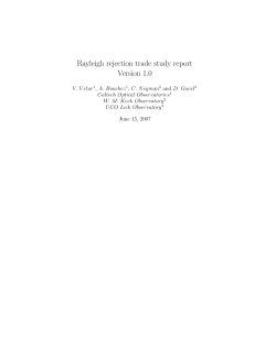 Rayleigh rejection trade study report Version 1.0