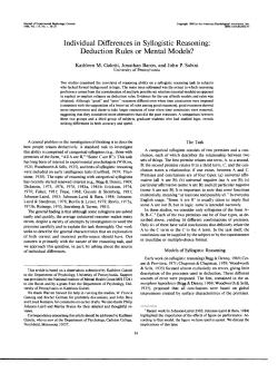 Individual differences in syllogistic reasoning