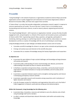 Preamble - Living Knowledge