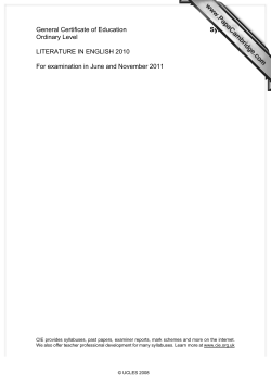 General Certificate of Education Syllabus Ordinary